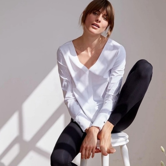 ADAY Something Tailored Shirt Technical Silk in White- Still Full Price - Picture 2 of 16